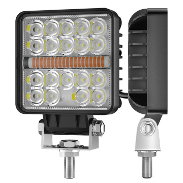 2023 New Square Amber DRL 4 Inch LED Work Lamp for Tractors (24V/12V, 38LEDs)