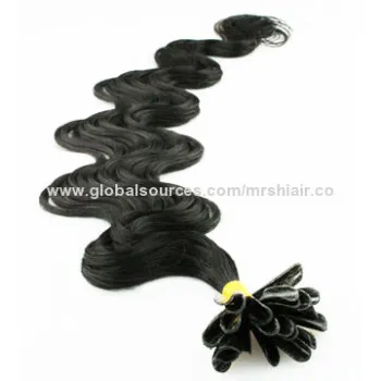 22-inch Dark Color Boby Wave Peruvian U-Tip Hair Extensions