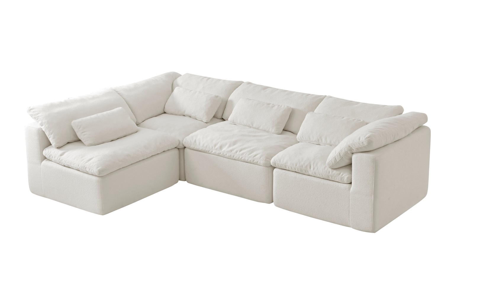 Divano modulare a compressione bianco