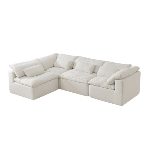 Divano modulare a compressione bianco