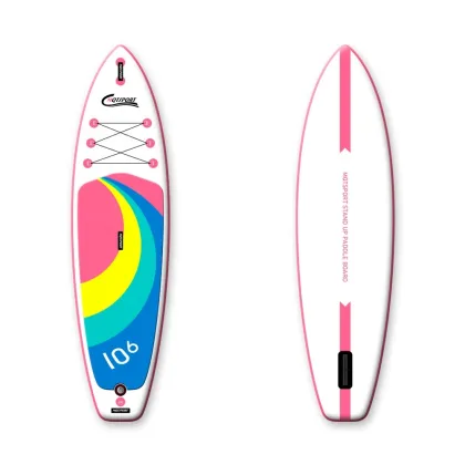 CE Approved Serenelife White Rescue ISUP Inflatable 10'8 All Around Stand Up Paddle Board with Seat