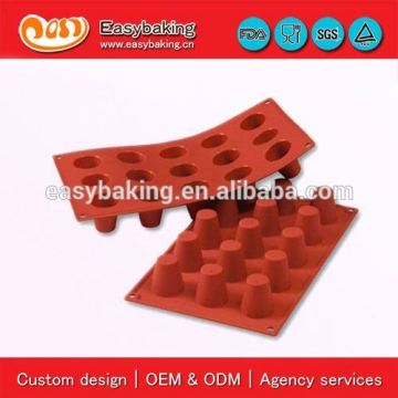 Factory direct sell 15 Cavities small baba cake silicone bakeware