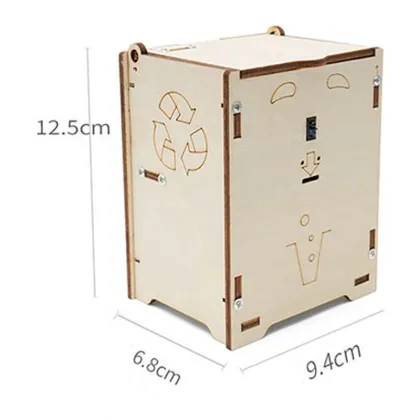 DIY Wooden Intelligent Sensor Trash Can with Infrared Induction Technology