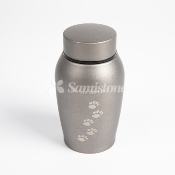 Custom Grey Stainless Steel Cat Cremation Urn with Logo