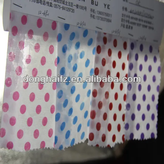 Poly/cotton fabric burnt-out fabric printed fabric for garment