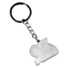 Clear Crystal Handmade Craved 1.0 Inch Rabbit Pendant Keychain