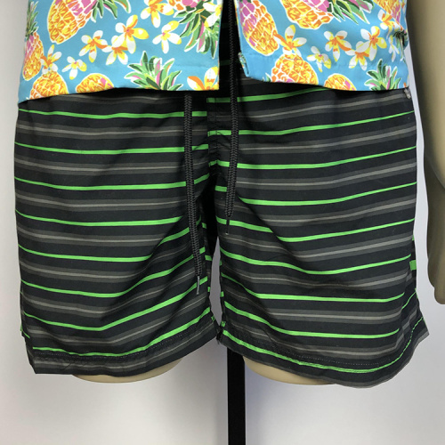 Multicolor pinstripe beach shorts