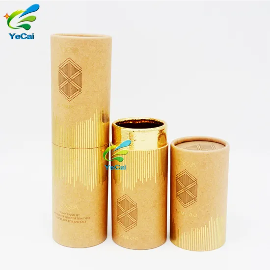 Customized fancy golden luxury cardboard cylinder custom paper tube for packaging