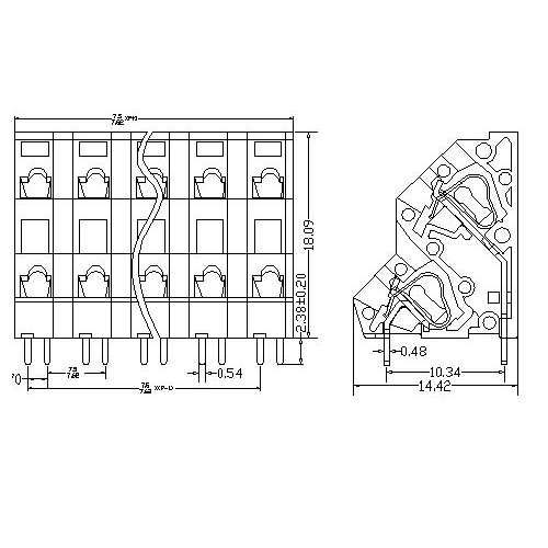 AT112-7.5／7.62XXX-CD PCB Spring Terminal Block Pitch7.5／7.62 