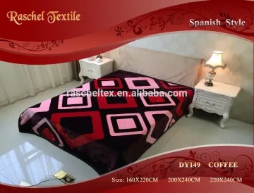 100% Polyester Geometry designs spanish style 1ply 1 side embossed soft blanket factory in china