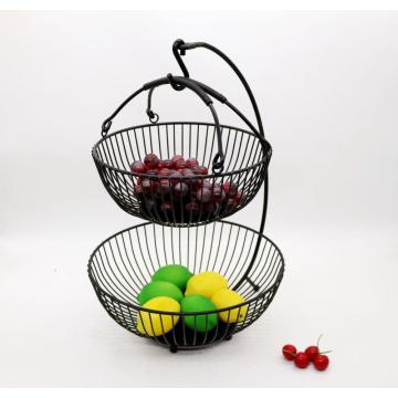 Adjustable 2Tier Fruit Basket With Banana Hook