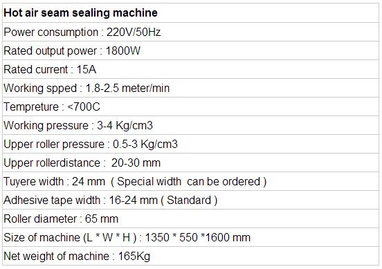 1800w hot air seam sealing machine