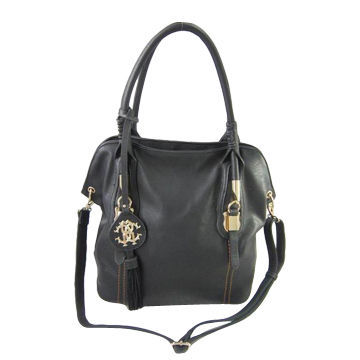 PU Handbag for Ladies with Silver Hardware Decorations and Can be Customized by Clients' Logos