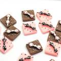 2019 New Kawaii Flatback Candy Resin Cabochons - 19mm Cute Chocolate Strawberry Sweet Dessert Candies Resin Flatback Cabochons 2019