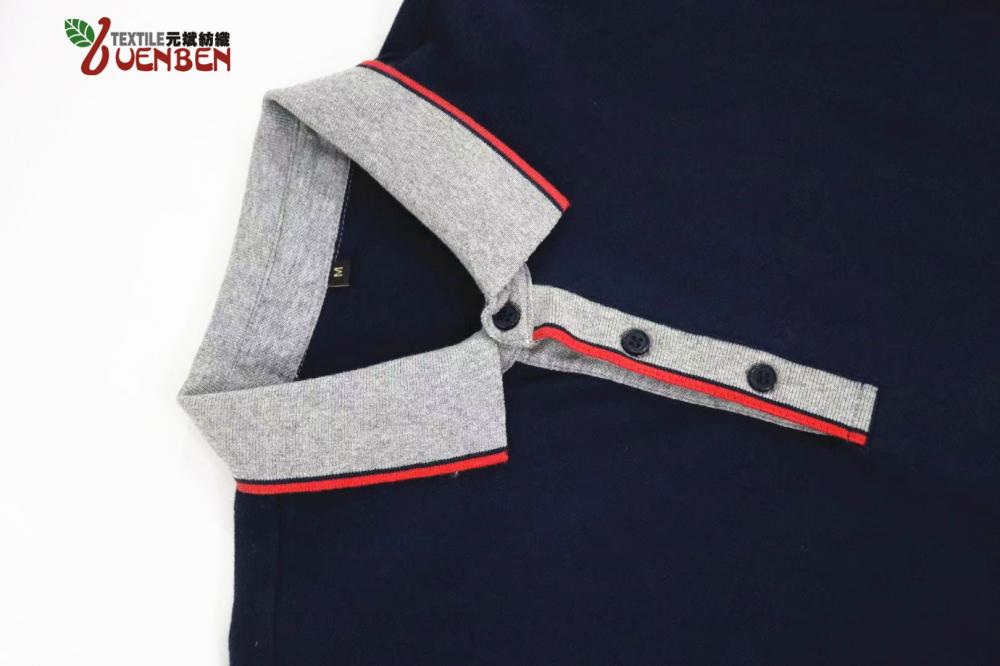 Polo masculino sólido PK com costela em contraste