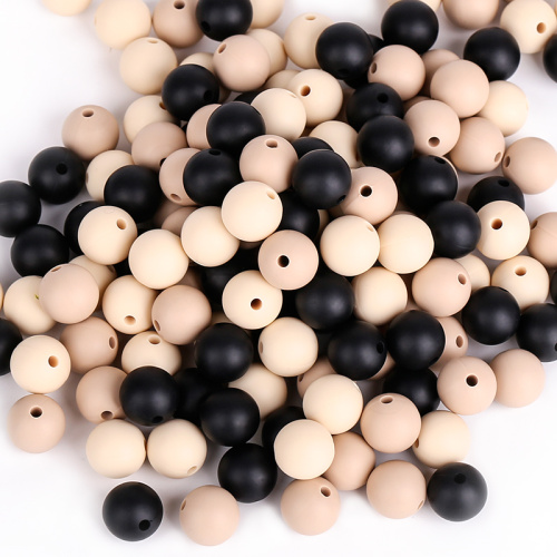12mm round silicone loose teething beads