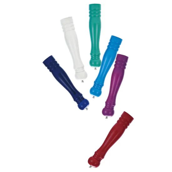 Manual wooden pepper mill with color painting