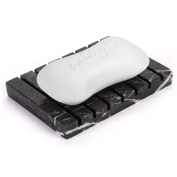Black Marble Soap Dish: A Stylish Natural Stone Soap Holder for Enhanced Bathroom and Kitchen Décor