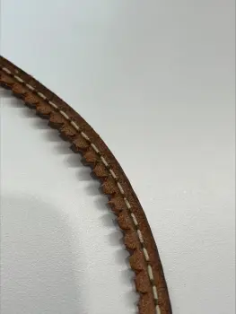 Leather welt with 210D brown stithes