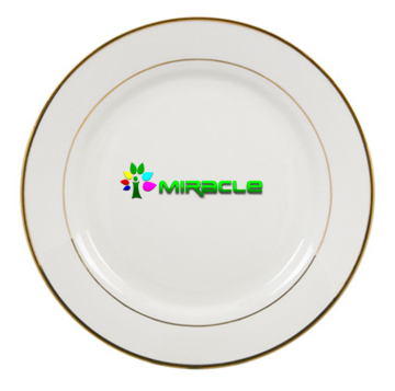 ceramic plate with golden edge for sublimation