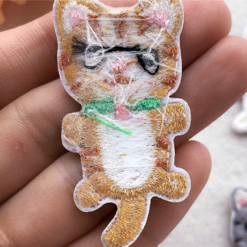 Stiker Pakaian Kucing Patch Setrika pada Stripes Badges