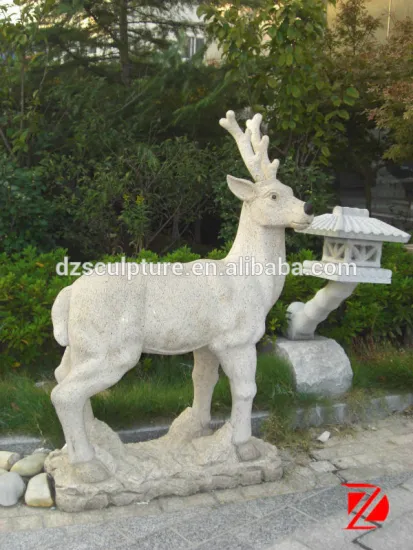 Stone animal deer sculpture