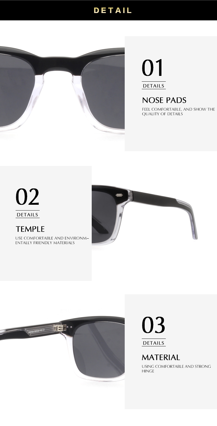 Square Acetate Polarized Shades Sunglasses