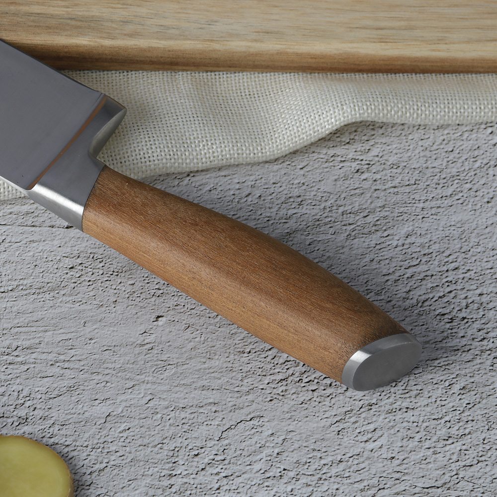 CUCHILLO SANTOKU DE 7 PULGADAS CON MANGO DE NOGAL