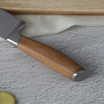 7 INCH SANTOKU KNIFE WITH WALNUT HANDLE