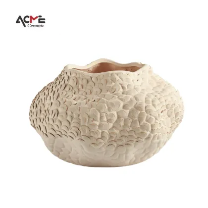 Ceramic Handmade Irregular Floral Vases: Unique Home Decor Ornaments