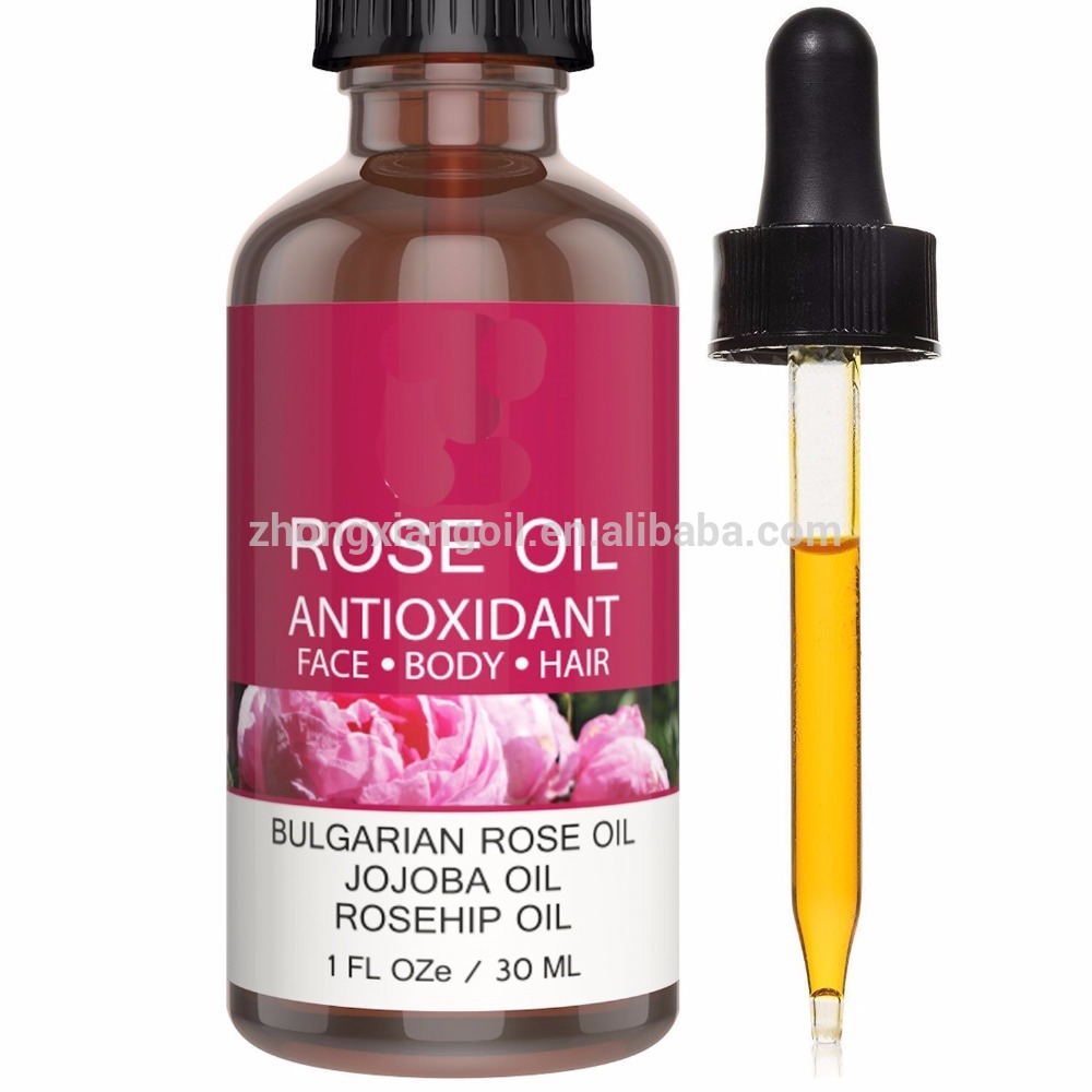 Etiqueta privada de aceite esencial de rosa