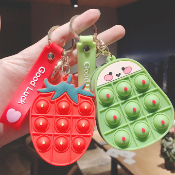 Kawaii Cartoon Silicone Fidget Pop Coin Purse Keychain