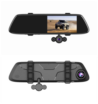 5.0 Inch Dashcam Car Black Box Mirror with Front and Rear View Camera DVR Recorder
