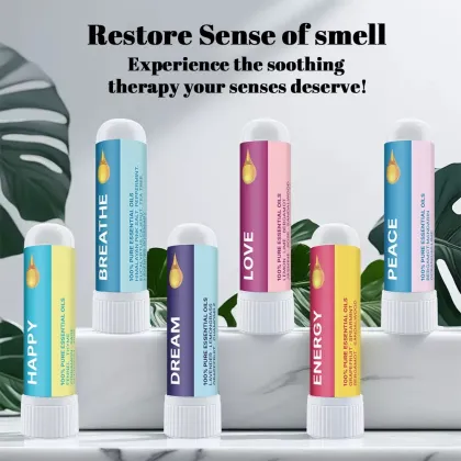 Private Brand Organic Natural Essential Oil Nasal Stick for Focus & Enhance Breathing, Sinus Relief & Relaxation Nasal Inhaler