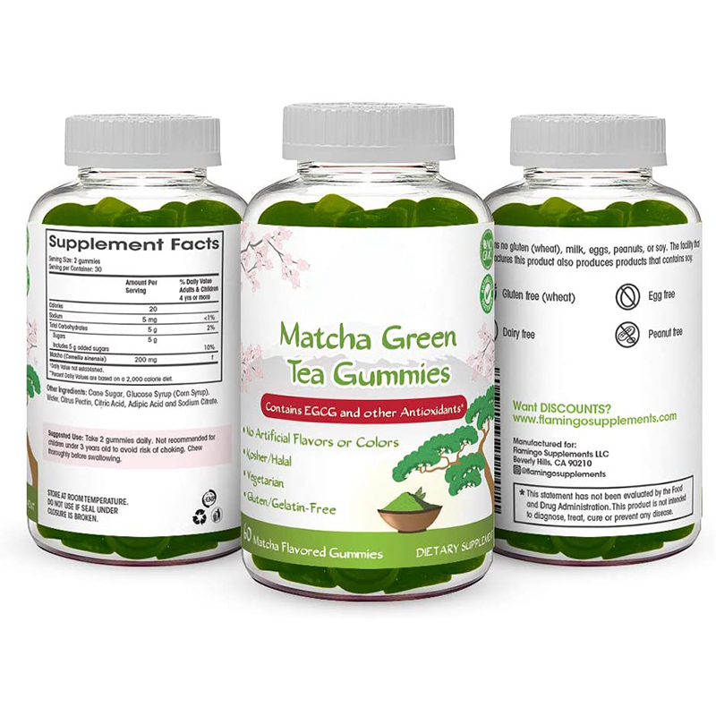 OEM ODM Vegan Natural Matcha Flavor Green Tea weight loss Gummies