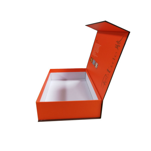 High quality orange cosmetics paper magnetic gift box