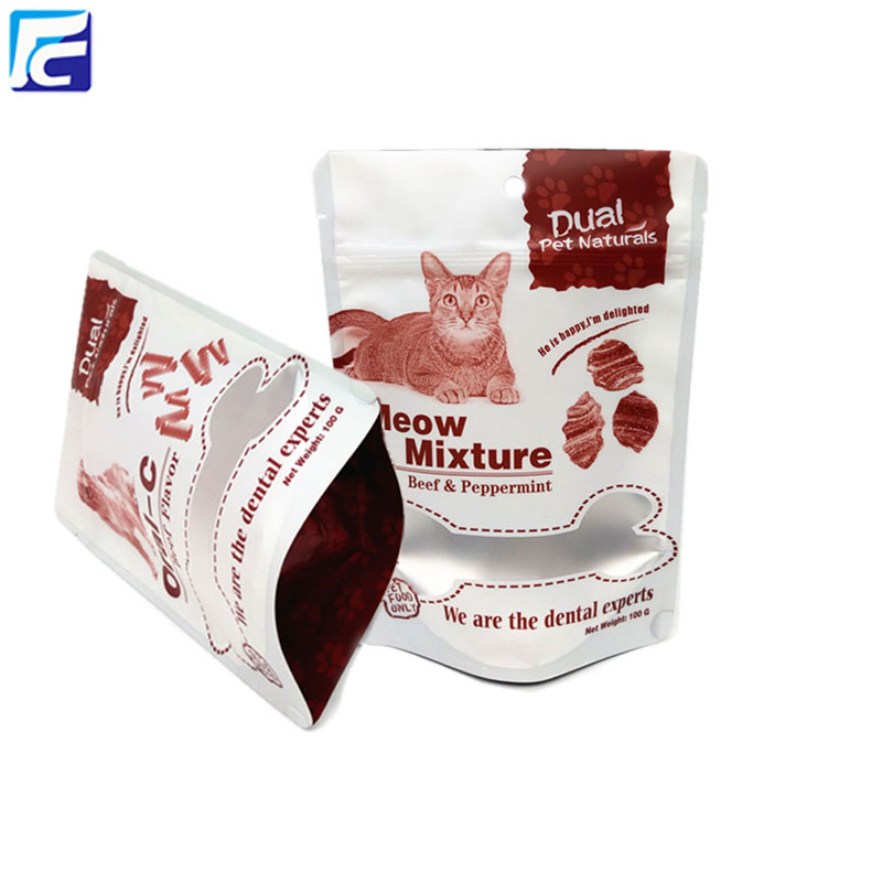 Saco plástico do alimento de gato do selo térmico feito sob encomenda ziplock