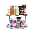 Mesa de comedor Lazy Susan de acero de 2 niveles