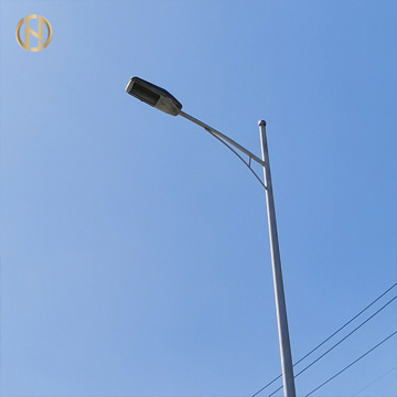 Galvanized Tubular Steel 6m Street Light Poles For Led With Single Arm Or Double Arm