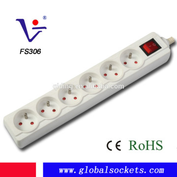 6ways French Socket with master switch