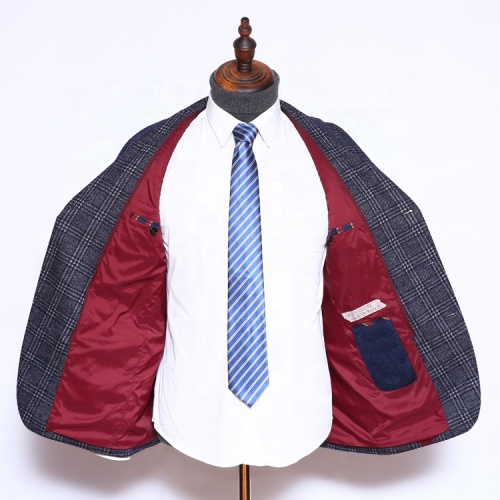 Ceremonial Grey Plaid Suits for Indian Weddings