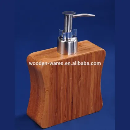 elegant bamboo soap & lotion dispenser with S/S pump