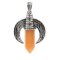 Ox Horn Pendant With Crystal Hexagon