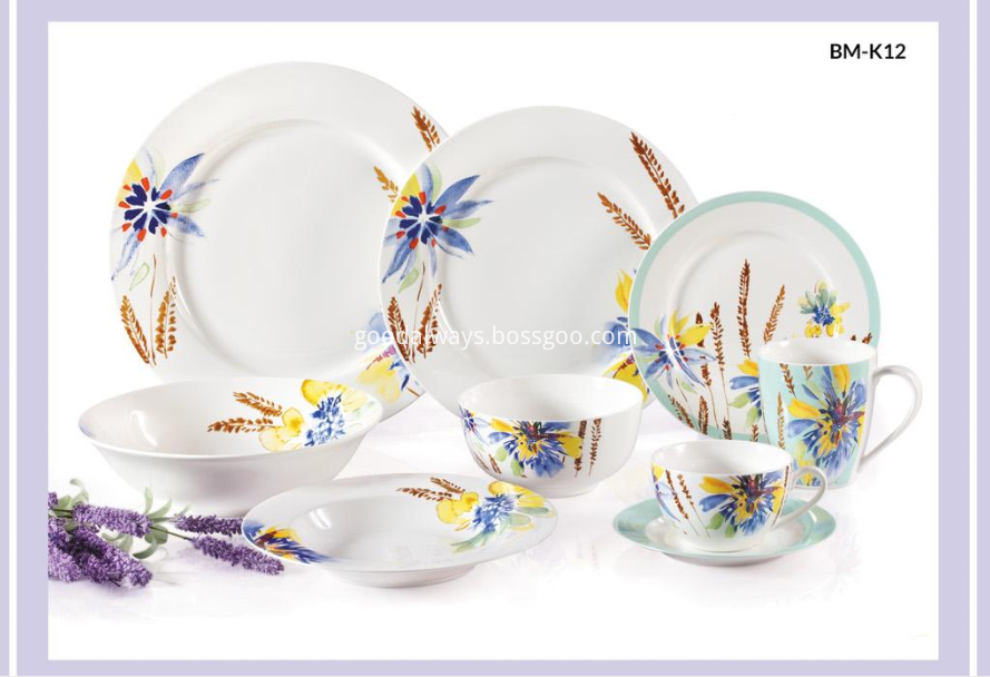 New Bone China Floral Decal Dinnerware  