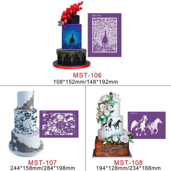 Hot Sale Purple Cake Lace Mats Mesh Stencils for Fondant Decoration