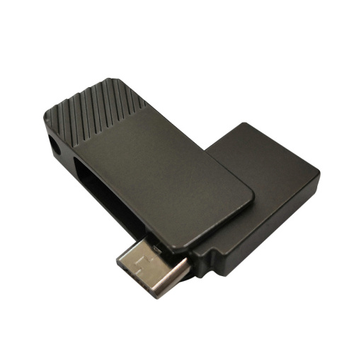 Black swivel metal USB flash drive