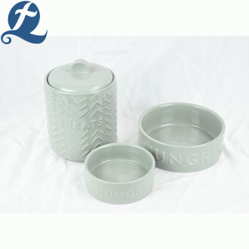 Portable Fashion Round Food Ceramic Pet Feeding Bowl