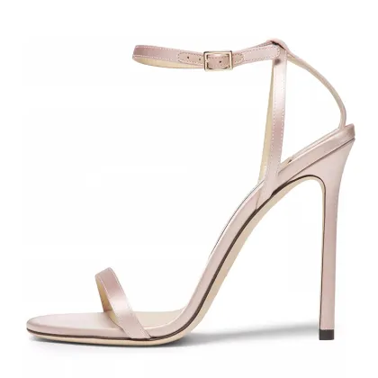 Pink stiletto heel sandals