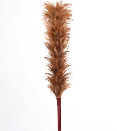 75CM Long Natural Rooster Chicken Feather Duster with Wooden Handle