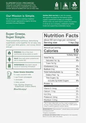 Superfood Greens Blend Detox 6.3oz Bag 30 Servings